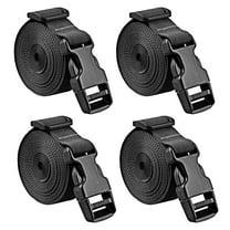 Premium Utility Straps with Quick Release Buckle Adjustable Short Nylon Lashing Straps for Backpack Tactical Lashings Camping Gear Sleeping Bag Mattress and More(Black 4Pcs/6.5ft)