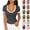 16# Gray, variant on Ribbed Short Sleeve Tops for Women V Neck Ribbed Knit Color Block T Shirts Low Cut Fitted Casual Summer Basic Tees 2026 Red L