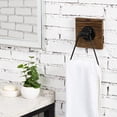 thumbnail image 5 of MyGift Wall Mounted Rustic Hand Towel Ring, Dark Brown Wood and Black Metal, 5 of 7