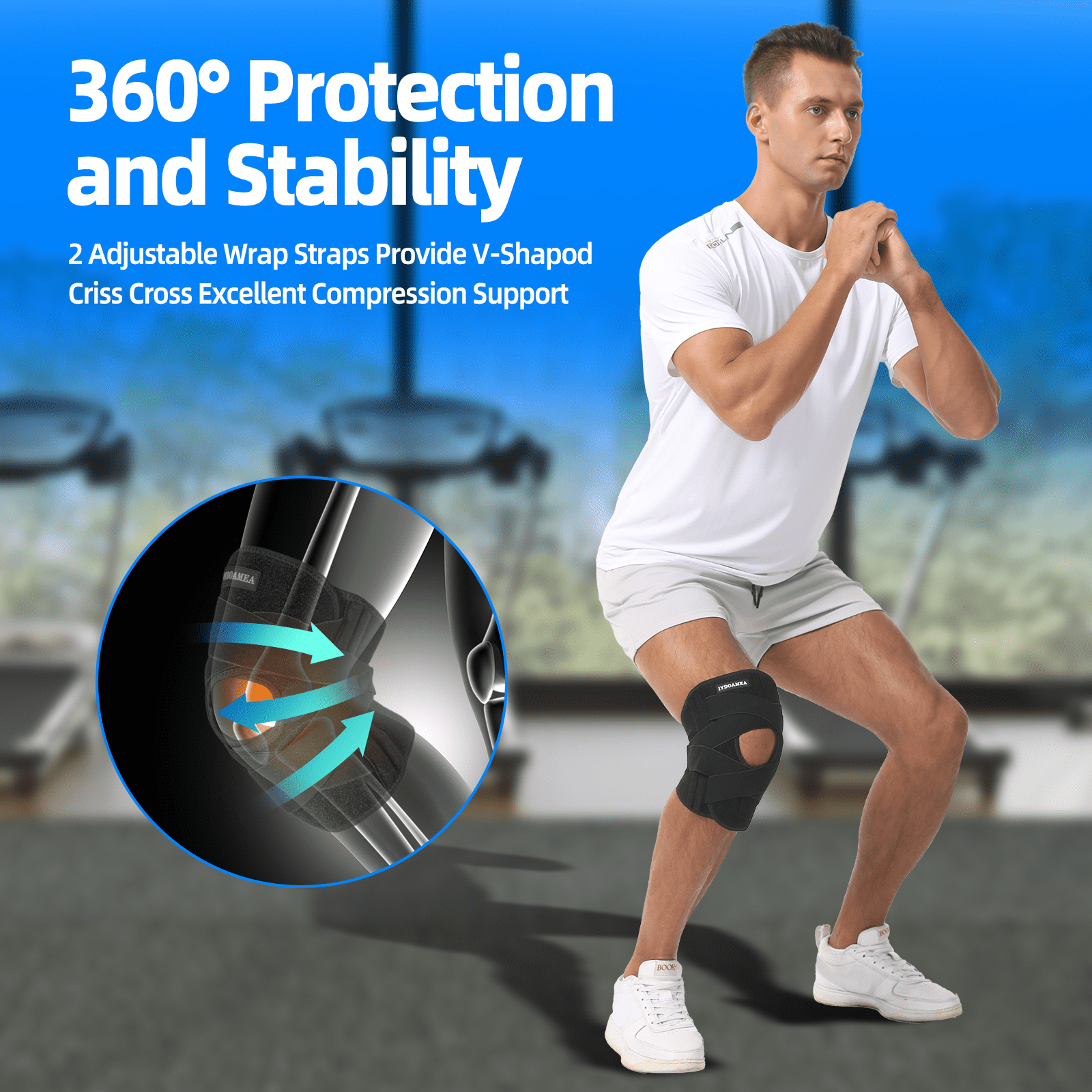 IYDOAMEA Adjustable Knee Brace for Running & Post-Surgery Recovery, ACL & Meniscus Support