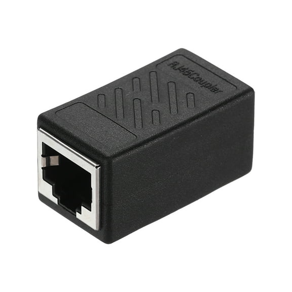 1PCS RJ45 Ethernet Coupler, Ethernet Coupler Female to Female in Line Cat7 Cat6 Cat5e Cat5 Extender Cable Adapter, Black