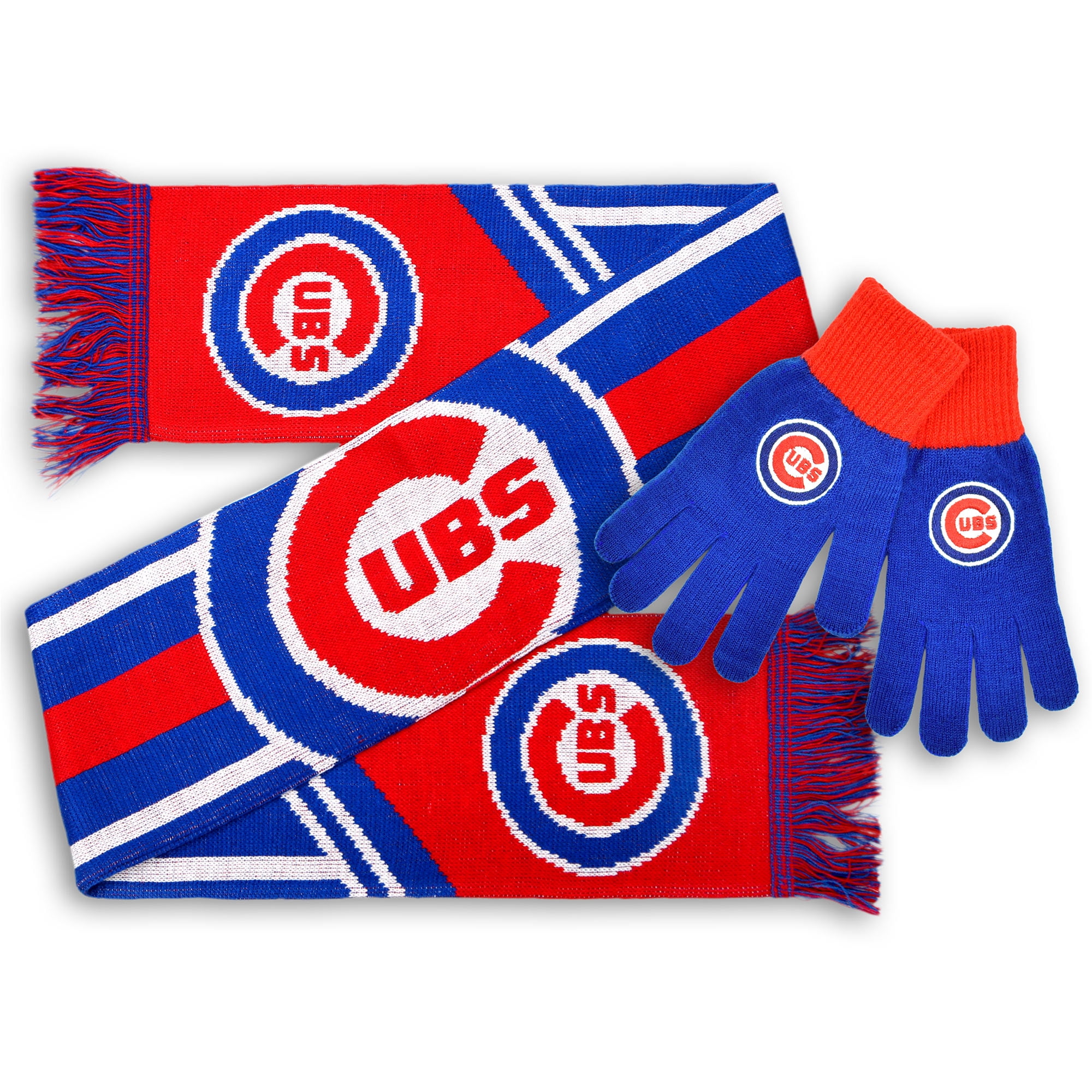 Chicago Cubs Knit Gloves and Scarf Set No Size by TEAM BEANS INC/FOREVER COLLECTIBLES
