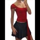 thumbnail image 1 of Camisetas de Corta con Cuello Cuadrado para Mujer, Sin Espalda, Ajustadas, Y2K Rojo S, 1 of 7