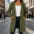thumbnail image 2 of Long Hoodie Women Drawstring Zip-up Fleece Hooded Jackets Tie Waist Loose Casual Fashion Sweatshirts with Pockets Green L, 2 of 9