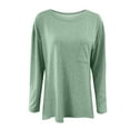 thumbnail image 5 of Tbopshirt Womens Top Women Casual Soild O-Neck T-Shirt Loose Long Sleeve Tops Pockets Solid Blouse, 5 of 5