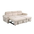 thumbnail image 4 of Ashton Gray Velvet Fabric Reversible Sleeper Sectional Sofa Chaise, 4 of 5