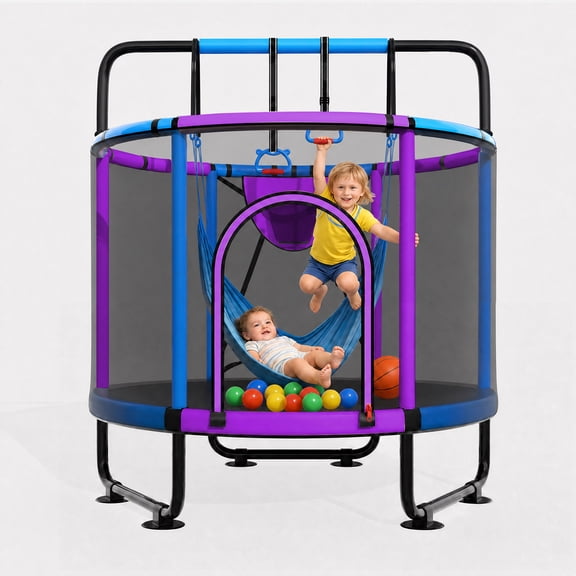 Cochan Trampoline for Kids 5FT 600LBS Toddler Trampoline with Enclosure Net and Handlebar, Mini Small Kids Trampoline for Age 1-6, Birthday Gift for Kids