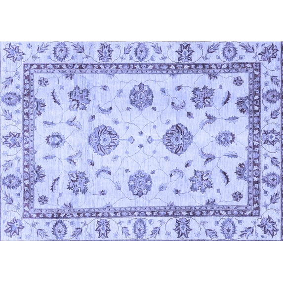 Ahgly Company Machine Washable Indoor Rectangle Abstract Blue Modern Area Rugs, 7' x 9'