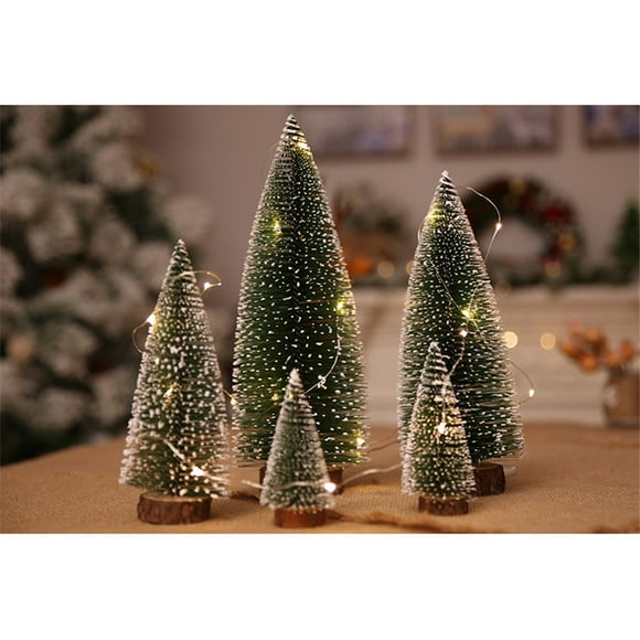 Arbre de Noël Mini Arbre de Noël Petit Arbre de Pin Ornements de Noël Mini Décor de Bureau (3 Pcs -10cm)