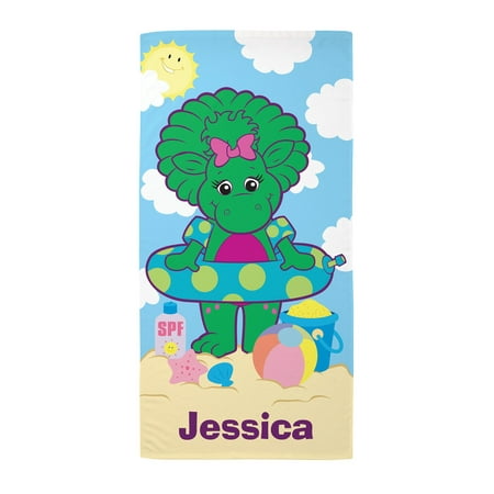 Personalized Barney Baby Bop Beach Towel