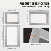 SKYSHALO Screen Printing Kit Silk Screen Printing Frames 6x10/8x12/10x14 110 Mesh