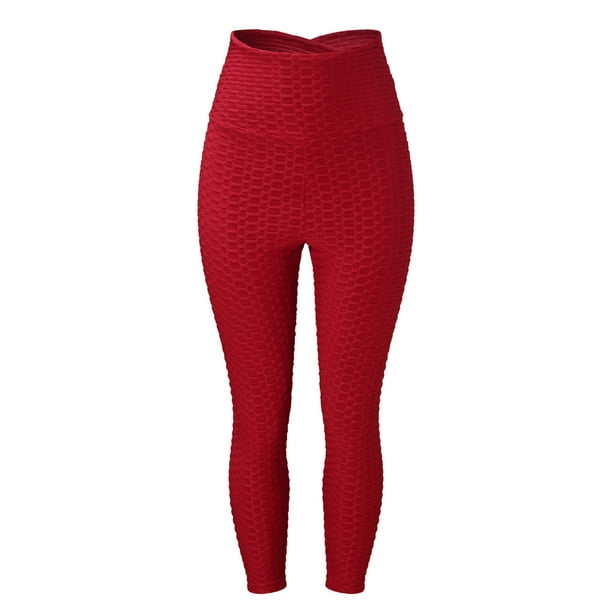 Ediodpoh Women Fashion Print Yoga Pants Plus Size Casual High Waist Sport Pants  Yoga Pants For Women Red XL 
