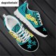 thumbnail image 1 of Zapatillas Doginthehole para mujer, zapatos planos de malla con estampado tribal polinesio de hibisco, zapatos deportivos femeninos con cordones, 1 of 6