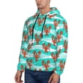 thumbnail image 3 of Kdxio Lobsters Of Turquoise Waves Print Mens Casual Hooded Collar Drawstring Hoodies Pullover Sweatshirts Casual Long Sleeve Shirts-XX-Large, 3 of 7