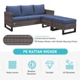 thumbnail image 4 of PARKWELL 6 Pieces Outdoor Sectional Sofa Furniture Sets - Wicker Rattan Conversation Dining Furniture Set with Cushions - Blue, 4 of 12