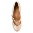 thumbnail image 3 of YDN Women Cute Round Toe Mary Janes Double Buckle Strap Mid Chunky Heels Comfortable Dressy Work Pumps Size 4 Wheat, 3 of 4