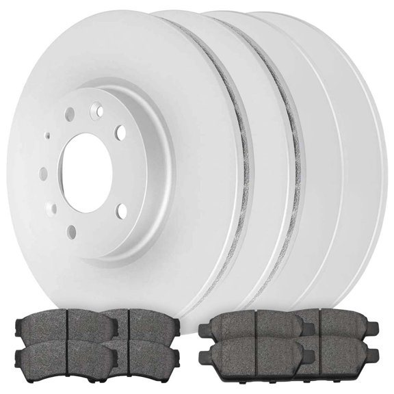 AutoShack Coated Brake Rotors Front and Rear Brake Rotor Replacement Kit with Ceramic Brake Pads for 2006-2013 Mazda 6 2.3L 2.5L 3.0L 3.7L V6 FWD ArmorStop BRK030633646