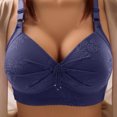thumbnail image 3 of Wutalume Women's Full Bust Thin Bras - Wireless Lifting Support Bra, Soft Fabric Comfort Bra for All-Day Confidence,Dark Blue 2XL, 3 of 4