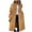 Brown, variant on HAiming Women's Woolen Coat Long Sleeve Lapel Button down Jacket Fall Winter Plus Size 2025 Casual Long Overcoat