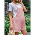 thumbnail image 2 of Women'S Summer Casual Bib Short Overalls Loose Linen Jumpsuit Beach Outfits Travel Vacation Clothes Pink S, 2 of 7