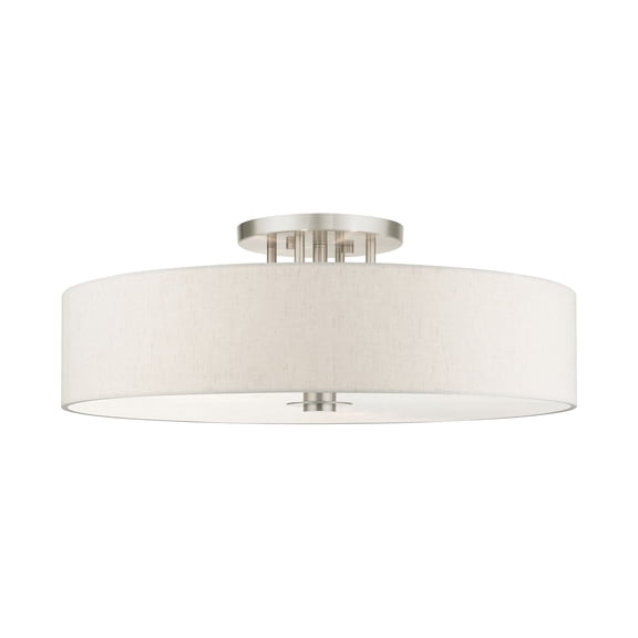 Livex Lighting - Meridian - 6 Light Semi-Flush Mount in Modern Style - 30 Inches