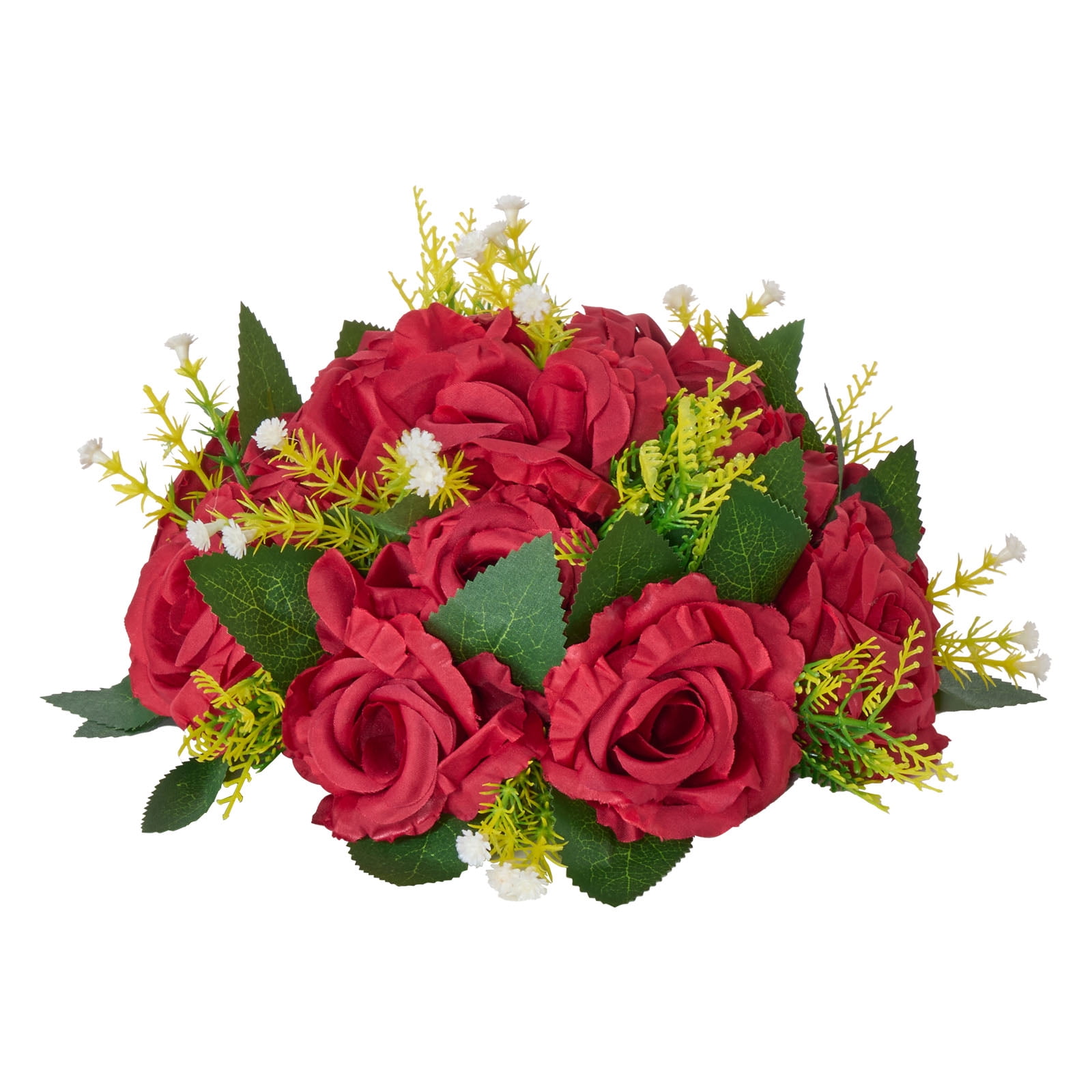 VEVOR Flower Balls Arrangement Bouquet 10 PCS, 9.5-Inch Wedding Red Roses Centerpieces, Fake Flowers Kissing Balls Decor Artificial Floral Arrangements Flower Bouquet for Home Party Table Decorations