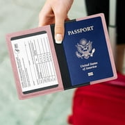 Passport Holder and Vaccine Card Holder PU Leather Passport With Vaccine Card Holder for travel (Rose Gold)