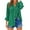 Green, variant on XFLWAM Womens Long Sleeve Button Down Shirts Cotton Linen Collared V Neck Tops Casual Loose Fit Plus Size Blouses