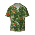 thumbnail image 3 of Balery Parrots And Tropical Leaves Men's Casual Button Down Shirt Short Sleeve Textured Summer Cuban Beach Shirts-XX-Large, 3 of 7