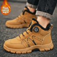 thumbnail image 3 of Men's High Top Winter Boots, Rotating Buckle Warm Plush Lined Outdoor Snow Shoes for Cold Weather, 3 of 3