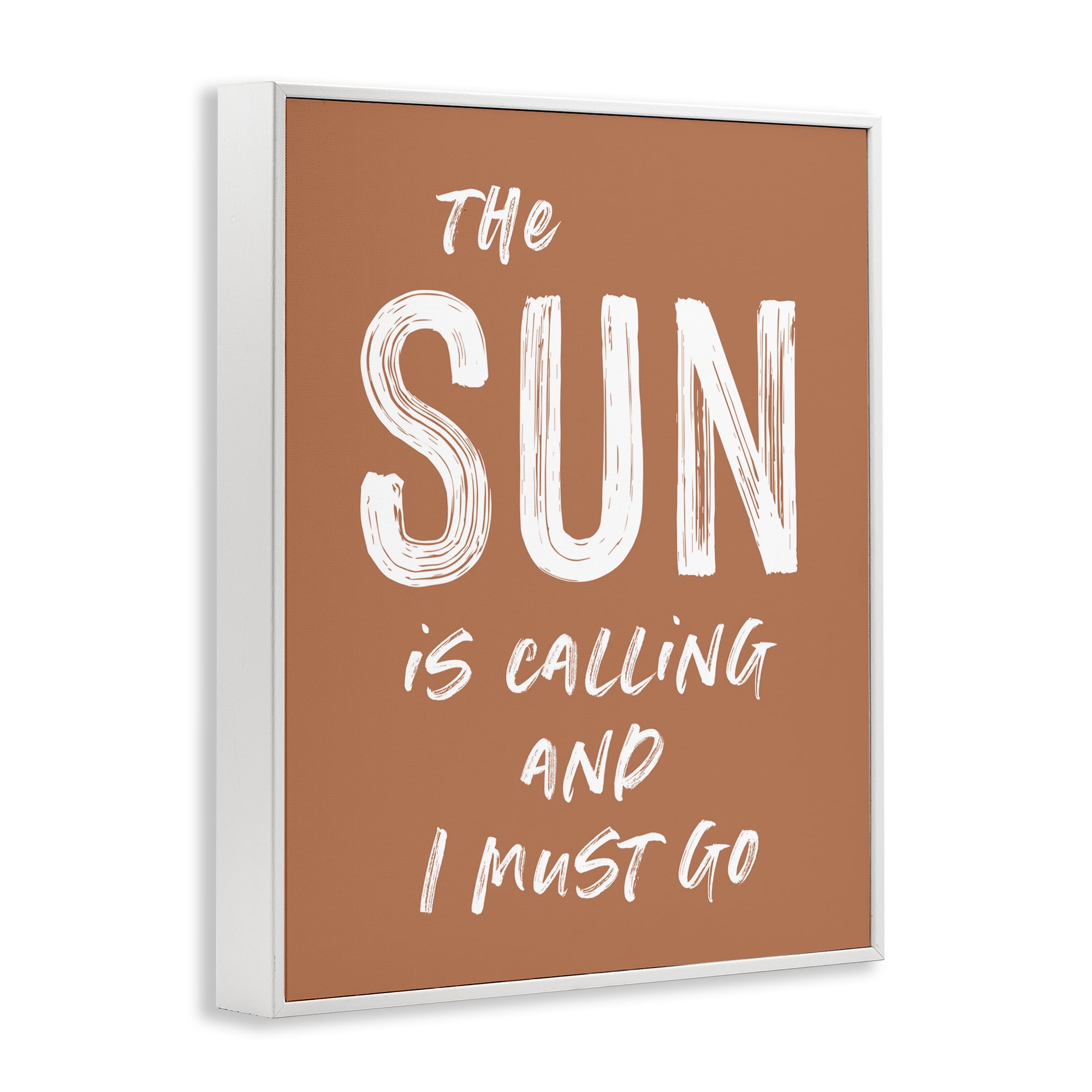 Sun Is Calling Must Go White Framed Giclee Art, design by Lettered and Lined