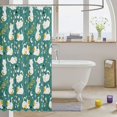 thumbnail image 3 of Manfei Funny Cat Shower Curtain 72Wx72L, Kawaii Pet Animal Bathroom Curtain, Teal Green, 3 of 5