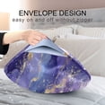 thumbnail image 5 of Satin Pillowcase Envelope Closure Pillow Cover Wrinkle-Resistant & Vibrant Print Pink and Blue Marble Texture, 5 of 7
