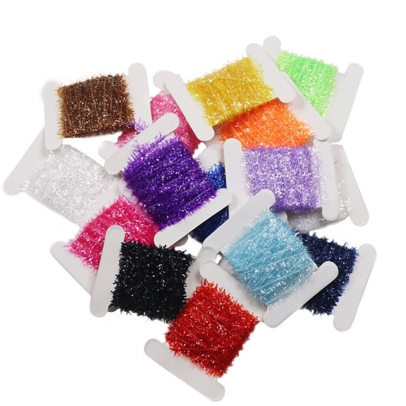 15 Colors Fly Fishing Tinsel Chenille Crystal Flash Nymph Fly Tying Material