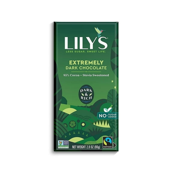 Lily's Sweets 85% Extremely Dark Chocolate Bar 2.8 oz Pack of 4