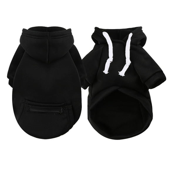 Dog Hoodie With Pocket - Fall Winter Warm Sweater Puppy Clothes For Dogs Boy Girl Yorkies Chihuahua - Pet Cat Sweatshirt Blank Color