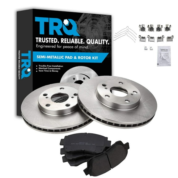 TRQ Front Brake Pad & Rotor Kit Brake Pads Brake Rotor Semi-Metallic Fits Select 1995-1997 Toyota Avalon 1996-2001 Camry 1998-2003 Sienna