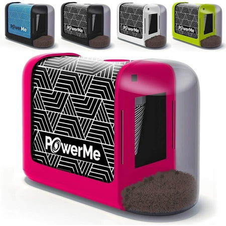 PowerMe Electric Pencil Sharpener – Pink, Handheld, Manual, Battery Powered with Cover – Perfect for Mother's Day Home Gifts