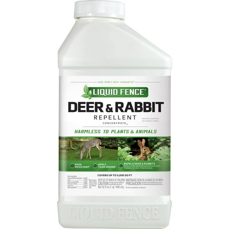 Liquid Fence Deer & Rabbit Repellent Concentrate, 32-fl (Best Deer Repellent For Hostas)