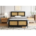thumbnail image 7 of Bed Frame with Rattan Headboard and Footboard, Black Rattan Platform Bed Frame, Mattress Foundation, Noise-Free, No Box Spring Needed, Easy Assembly, 7 of 7