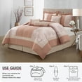thumbnail image 4 of Lanco Blush Comforter Set Queen Size, 7 Piece Jacquard Soft Bedding Set, All Season, Bedskirt, Pillows & Shams, 4 of 7
