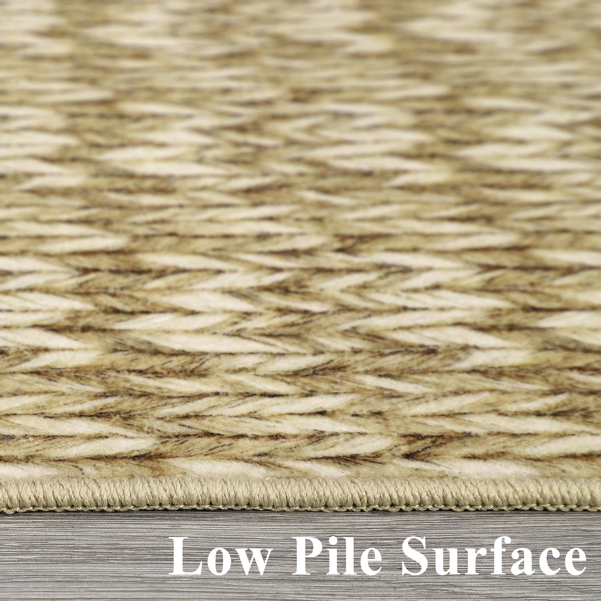 Garvee 3'x5' Oval Area Rug Modern Braided Print Rug Machine Washable Bedroom Rug Non Slip Non Shedding Accent Rug for Entryway, Camel