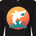 thumbnail image 4 of Inktastic Shark with Orange Sunset Long Sleeve T-Shirt, 4 of 5