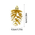 thumbnail image 3 of Nrmvnmi 6PC Christmas Pinecone Glass Ornament Glitter Pinecone Christmas Ornament Glitter Xmas Hanging Ornaments for Xmas Tree DIY Crafts Fall Thanksgiving Day Decoration, 3 of 7