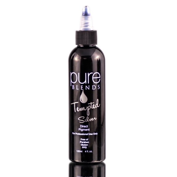 Silver , Pure Blends Tempted Direct Pigment Hair Scalp, Pack of 1 w/ SLEEK Teasing Comb