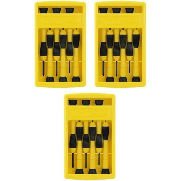 Stanley Precision Screwdriver Set 66-052 - 6 Piece, Multicolor - 3-Pack