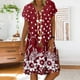 thumbnail image 1 of WILLBEST Vestidos Floreados para Mujer Moda Mujer Casual Suelto Punto Estampado Floral Patchwork Cuello Pico Manga Corta Vestido Extra Grande, 1 of 3