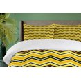 thumbnail image 4 of Ambesonne Yellow Chevron Duvet Cover Sets, Modern, 2-Queen, Yellow Orange Black, 4 of 7