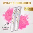 thumbnail image 3 of Gender Reveal Confeti Cannon PrimePure Pink, paquete de 2, 3 of 9