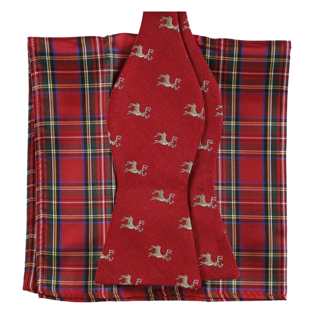 Tommy Hilfiger Mens Pocket Square Neck Tie Set, Red, One Size